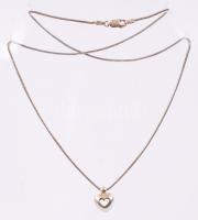 Szív alakú függő ezüst (Ag) láncon, jelzett, br: 5,9 g / heart-shaped silver pendant with silver necklace