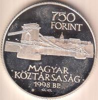 1998. 750Ft Ag "Budapest egyesítésének 125. évfordulója" T:PP