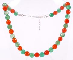 Karneol-achát gyöngysor / carnelian-agate necklet