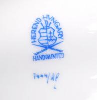 Herendi Apponyi mintás kagyló alakú aranyozott kínáló tál, hibátlan, jelzett, 23x22 cm