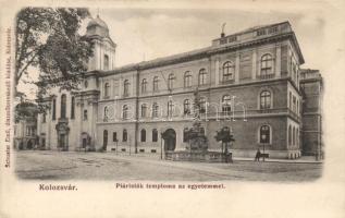 Kolozsvár, Piaristák temploma, egyetem; Schuster Emil kiadása / church, university