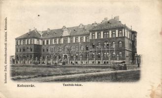 Kolozsvár, Tanítók háza; Schuster Emil kiadása / teachers' building (EK)