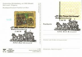 13 db MODERN postatörténeti motívumlap, alkalmi bélyegzéssel; autó / 13 modern post historical motiv...