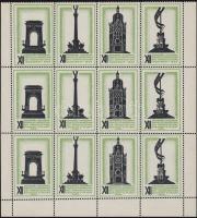 1930 nemzetközi Építészkongresszus és tervkiállítás 2 db vágott 4 x 4 kisív zöld és barna színben + ...