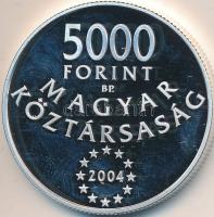 2004. 5000Ft Ag "Magyarország az EU tagja" T:PP Tanúsítvánnyal Adamo EM190