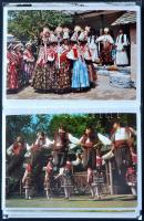 28 MODERN folklór témájú motívum lap albumban / 28 modern motive postcards in album, folklore