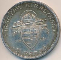 1938. 5P Ag "Szent István" T:2 ph.
Adamo P8.1