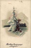 21 db régi üdvözlőlap, közte több litho / 21 old greeting cards, including more litho