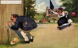 6 db RÉGI humoros képeslap / 6 old motive cards, humour