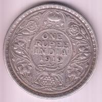 Brit-India 1919. 1R Ag "V. György" T:2-/3 British India 1919. 1 Rupee Ag "George V" C:VF/F