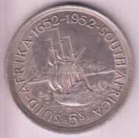 Dél-Afrika 1952. 5Sh Ag "Capetown" T:1- South Africa 1952. 5 Shilling Ag "300th Anniversary - Founding of Capetown" C:AU Krause KM#41