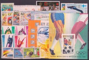 1987-1988 Olympics theme items 18 stamps + 4 blocks, Olimpia motívum tétel 1987-1988 18 db bélyeg + 4 db blokk
