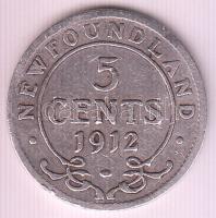 Új-Fundland 1912. 5C Ag "V. György" T:2- Newfoundland 1912. 5 Cents Ag "George V" C:VF