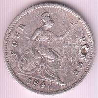 Nagy-Britannia 1840. 4p Ag Viktória T:3 ütésnyom Great Britain 1840. 4 Pence Ag "Victoria" C:F ding