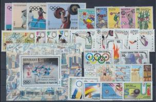 1983-1986 Olympic item complete sets + a block, 1983-1986 Olimpia tétel teljes sorokkal + 1 db blokk