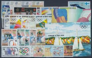 1983-1986 Olympic item complete sets, with self-employed values and 2 blocks, 1983-1986 Olimpia tétel teljes sorokkal, önálló értékekkel és 2 db blokkal