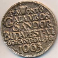 DN "Rák / Galambos Sándor" Br névjegy érme (35mm) T:2