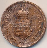 1867. "Ha Isten velünk, ki ellenünk / Deák Ferencz, a vezérek vezére" fém zseton (20mm) T:...