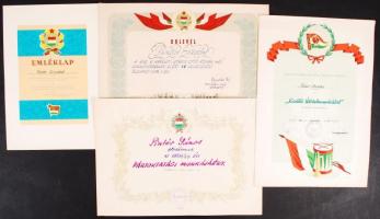 1953-1971 Emléklapok, oklevelek (sztahanovista, optikus, kiváló dolgozó stb.)