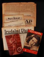 1926-1952 7 db régi újság (Irodalmi Ujság, Szabad Nép, Pesti Hírlap, A Mai Nap, Új Nemzedék, Népszava, Képes Krónika)