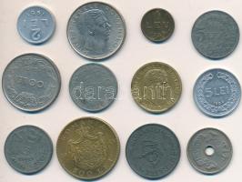 Románia 12db klf fémpénz T:vegyes Romania 12pcs of different metal coins C:mixed