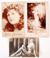 cca 1900-1940 3 db erotikus kép, egyik szakadt / erotic photos