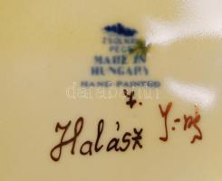 Zsolnay gazdagon díszített virágos váza, kézzel festett, jelzett, hibátlan, m:26,5 cm