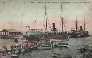 Tunis, pier, steamers of the General Transatlantic Company (fl)