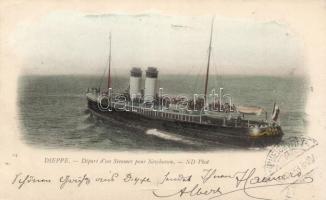 Dieppe, departure of a steamer to Newhaven