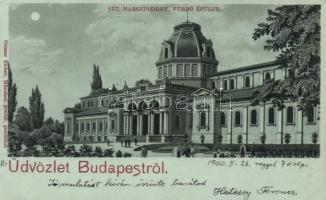 Budapest XIII. Margitsziget, fürdőépület, litho