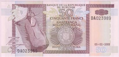 Burundi 2005. 50F T:I
Burundi 2005. 50 Francs C:UNC