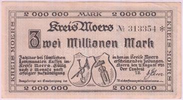 Német Birodalom / Weimari Köztársaság / Moers 1923. 2.000.000M T:II-/III
Germany / Weimar Republic /...
