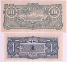 Malaya/Japán megszállás 1942-1944. 1$ + 10$ T:I
Malaya/Japanese occupation 1942-1944. 1 Dollar + 10 ...