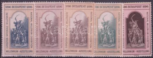 1896 Millenniumi kiállítás 5 db levélzáró