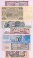 7db vegyes magyar és külföldi bankjegy európai országokból T:vegyes