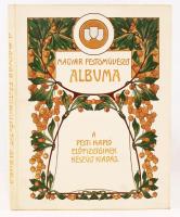 Magyar festőművészet albuma. A magyar festészet fejlődése a régiektől az újakig. Tíz színes műmelléklettel számos műlappal és szövegképpel. A Pesti Napló előfizetőinek készült kiadás. Bp., (1904), Hornyánszky. Illusztrált, kiadói aranyozott, dombornyomott, egészvászon kötés, nagyon szép állapotban.