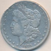 Amerikai Egyesült Államok 1878. 1$ Ag "Morgan" 7 toll T:3 perem csiszolva USA 1878. "Morgan" Dollar Ag 7 feather C:F edge scratched