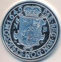 Magyar tallérok utánveretben "I. Rákóczi György Tallérja 1646." Ag (0,333) 20g T:PP Tanúsí...