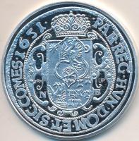 Magyar tallérok utánveretben "II. Rákóczi György Tallérja 1651." Ag (0,333) 20g T:PP Tanús...