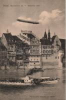 Basel, Rhein riverside, Alfred Kugler's photographic studio, steamship, airship