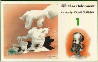 Modern sakk képeslapok; 3 db tízes sorozat saját tokjukban / modern CHESS postcards, 3×10 pieces, in their own paper cases