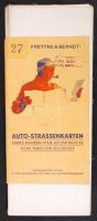 cca 1930 Innsbruck és környéke vászon autóstérkép kiváló állapotban / Asutria canvas automobile map ...