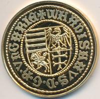 DN "Magyar aranypénzek utánveretben - I. Ulászló aranyforint" aranyozott Ag emlékérem (5.5...