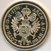 DN "Magyar aranypénzek utánveretben - II. Lipót dukát" aranyozott Ag emlékérem (5.5g/0.333...