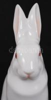 Herendi nyuszi, fehér mázas, szemei kézzel festett, jelzett, hibátlan, m:13 cm / Herend white rabbit