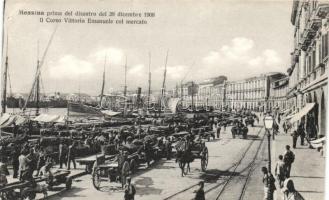 Messina, Corso Vittorio Emanuele, market, before the disaster in 1908