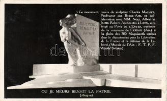 'Ou je meurs renait la Patrie' - statue by Charles Machet