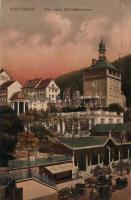Karlovy Vary, Karlsbad; der neue Schlossbrunnen / fountains (EK)