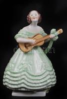 Herendi Déryné, kézzel festett, jelzett, hibátlan, m:21 cm /Herend Mrs.Dery porcelain figure, hand painted, perfect condition