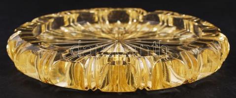 Csiszolt kristály hamutartó, hibátlan, d: 15 cm